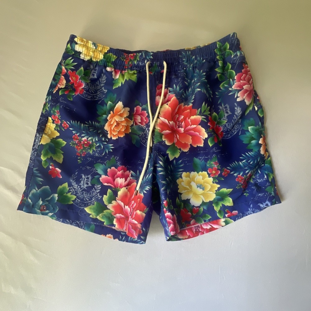 Polo Ralph Lauren Men's Swim Trunks Shorts Blue Floral All Size's XL